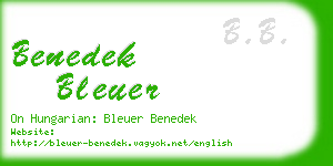 benedek bleuer business card